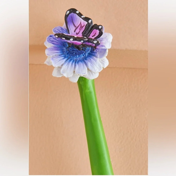 Purple Butterfly Flower Ink Pen, NWT - Picture 2 of 3